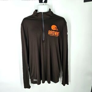 Cleveland Browns Men L Long Sleeve 1/4 Zip Shirt New Era NFL Combine Authentic